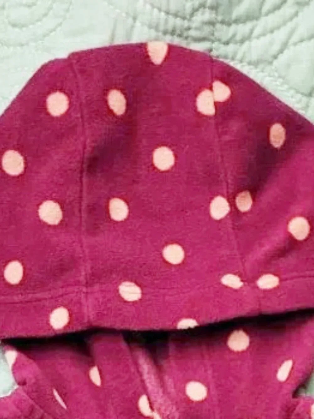 Carter's Child of Mine Raspberry Fleece 4-Season Sleep & Play Polka Dots 3- 6 m